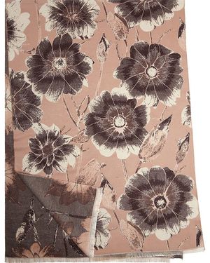 Saachi Floral Reversible Scarf - Brown