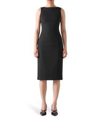 LK Bennett Rosa Piqué Sleeveless Sheath Dress - Black