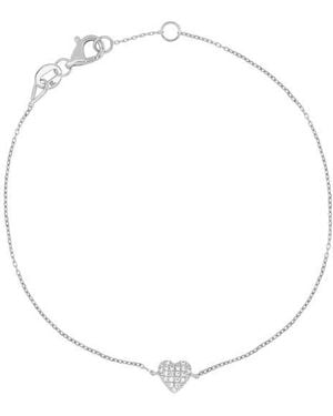 Bony Levy Diamond Heart Chain Bracelet - White