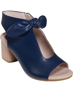 Gc Shoes Kimora Bow Block Heel Bootie - Blue