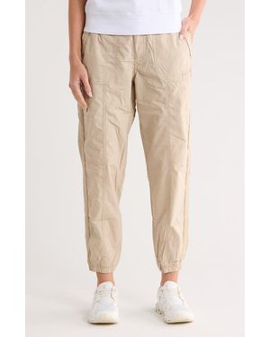 DKNY Drawcord Waist Cotton Cargo Sweatpants - Natural