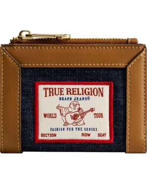 TRUE RELIGION Buddha Patch Small Denim Wallet - Red