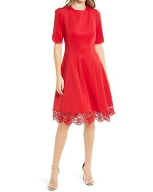 Julia Jordan Donna Ricco Tulip Fit & Flare Dress - Red