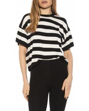 Alexia Admor Remy Stripe Short Sleeve Top - Black