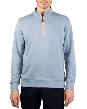 Tailorbyrd Ottoman Quarter Zip Sweater - Blue
