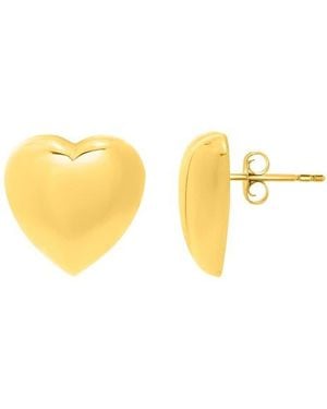 KARAT RUSH Puffed Heart Stud Earrings - Metallic