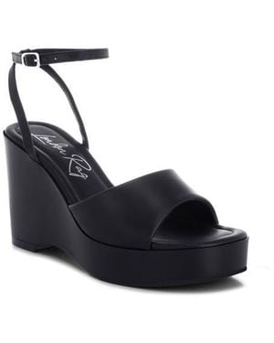 LONDON RAG Sangria Platform Wedge Sandal - Black
