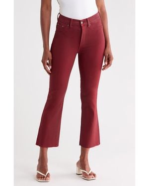 DL1961 Bridget Instasculpt Coated Raw Hem Crop Bootcut Jeans - Red