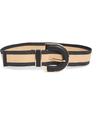 Vince Camuto Two-Tone Stretch Straw Belt - Multicolor