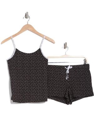 Calvin Klein Stretch Cotton Camisole & Shorts Pajamas - Black