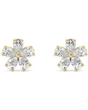 Everyday By HauteCarat Lab Grown Diamond Flower Stud Earrings - Multicolor