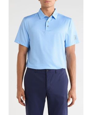 PGA TOUR Geometric Argyle Polo - Blue