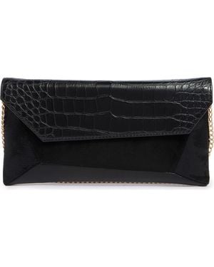Dolce Vita Franko Croc Embossed Faux Leather Clutch - Black