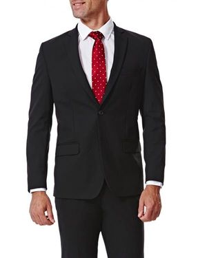 Haggar Herringbone Ultra Slim Stretch Suit Jacket - Black