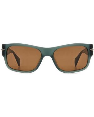 Rag & Bone 55Mm Rectangular Sunglasses - Green