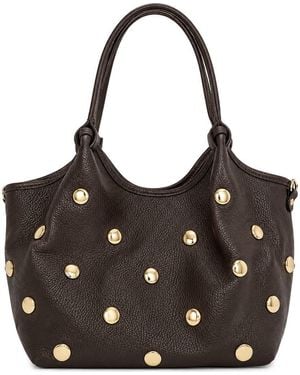 Persaman New York Caterina Studded Leather Tote - Black