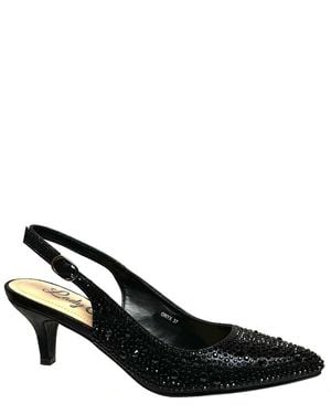 Lady Couture Onyx Rhinestone Slingback Pump - Black