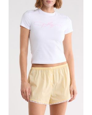 GOOD AMERICAN Dolly Signature Super Stretch Baby Tee - White