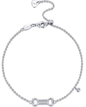 Lafonn Simulated Diamond Dog Bone Charm Bracelet - Metallic