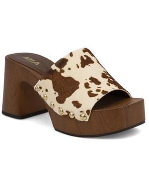 MIA Emmerie Platform Slide Sandal - Brown