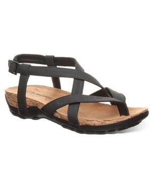 BEARPAW Casita Faux Leather Sandal - Black