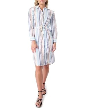 Gibsonlook Stripe Long Sleeve Midi Shirtdress - Multicolor