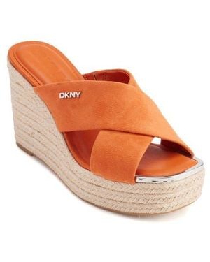DKNY Maryn Espadrille Wedge Platform Sandal - Orange