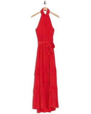 Ramy Brook Genevieve Halter Neck Tiered Maxi Dress