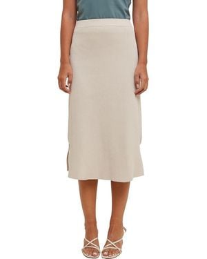 Wishlist Rib Knit Midi Skirt - Natural