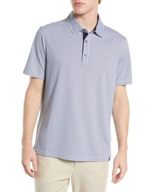 Brax Pico Geometric Print Cotton Blend Polo - Blue