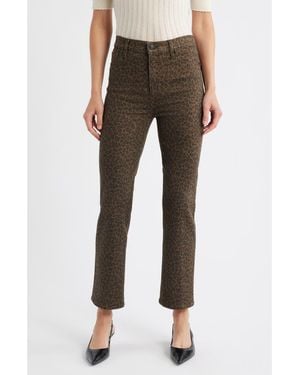 FRAME Le Sleek High Waist Ankle Straight Leg Jeans - Brown