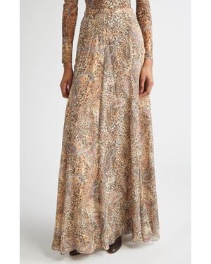 L'Agence Patricia Print Maxi Skirt - Natural