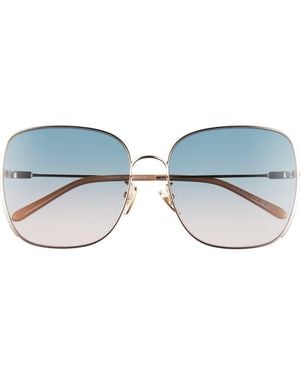 Chloé 61Mm Polarized Gradient Square Sunglasses - Blue