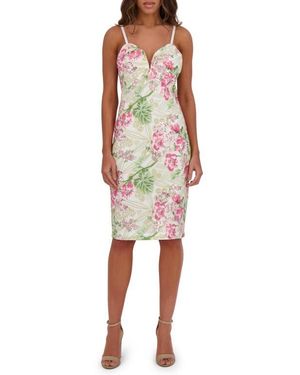 Siena Jewelry Floral Sequin Embroidered Mesh Midi Dress