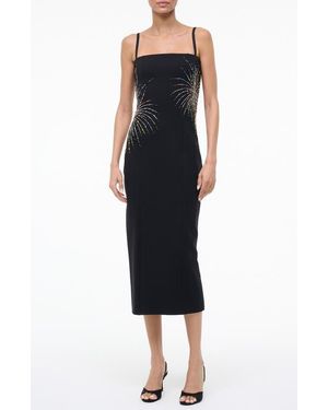 STAUD Britney Sleeveless Midi Dress - Black