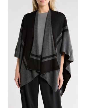 Nordstrom Rack Border Print Transitional Ruana - Black
