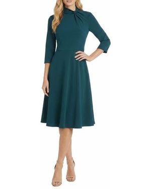 Maggy London Fit & Flare Midi Dress - Blue