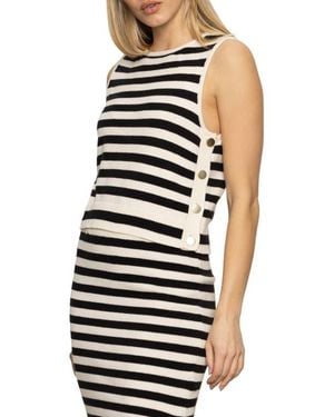 Sanctuary City Summer Button Trim Sweater Tank - Blue