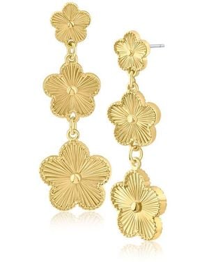 Jardin Cascading 3 Tier Clover Drop Earrings - Metallic