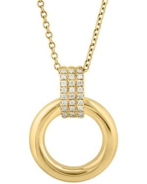 Effy Pavé Diamond Open Circle Pendant Necklace - Metallic
