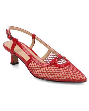 Journee Collection Padma Slingback Kitten Heel Pump - Red