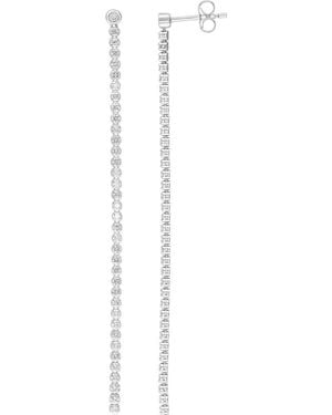 Effy Sterling Lab Grown Diamond Linear Drop Earrings - White