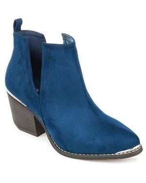 Journee Collection Issla Metal Trim Bootie - Blue