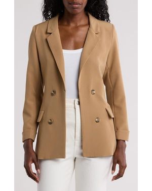 Blu Pepper Notch Collar Blazer - Brown