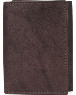 Buxton Rfid Three-Fold Leather Wallet - Brown