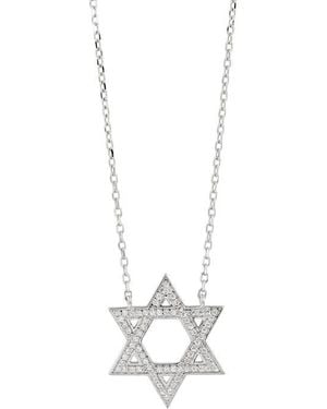 Savvy Cie Jewels Cubic Zirconia Star Of David Pendant Necklace - White