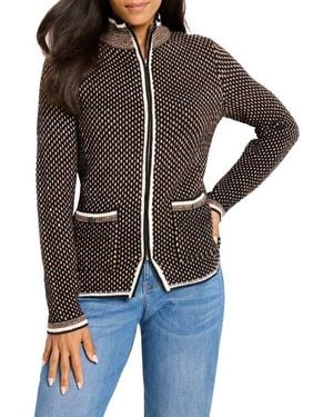 NIC+ZOE Brick Stitch Knit Jacket - Black