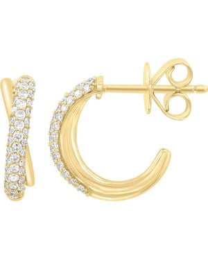Effy Diamond Hoop Earrings - Metallic