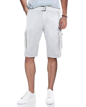 Xray Jeans Belted Cotton Twill Cargo Shorts - Gray