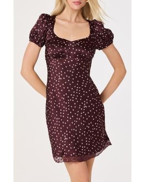 Astr Kelsea Floral Satin Minidress - Red